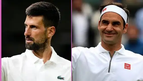L-R: Novak Djokovic and Roger Federer.