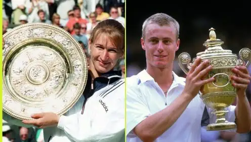 L-R: Steffi Graf and Lleyton Hewitt.
