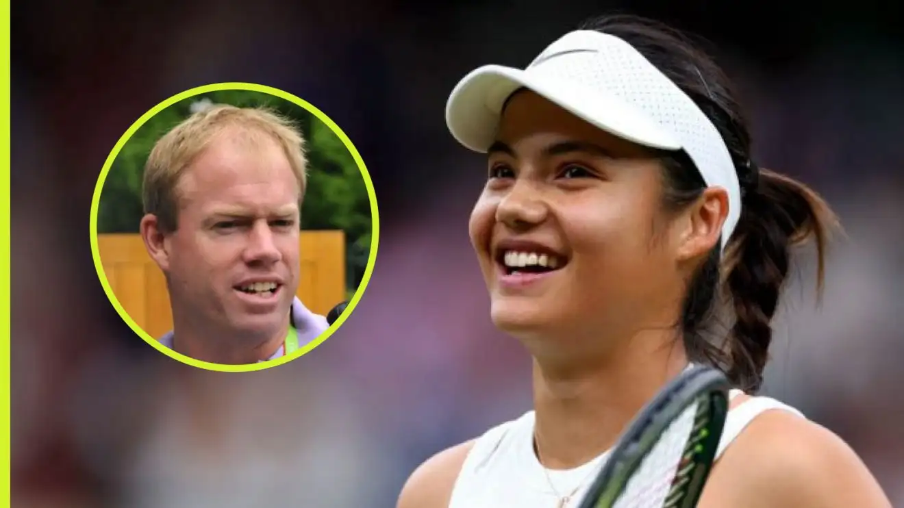 Pictured: Emma Raducanu at Wimbledon, with former coach Mark Petchey