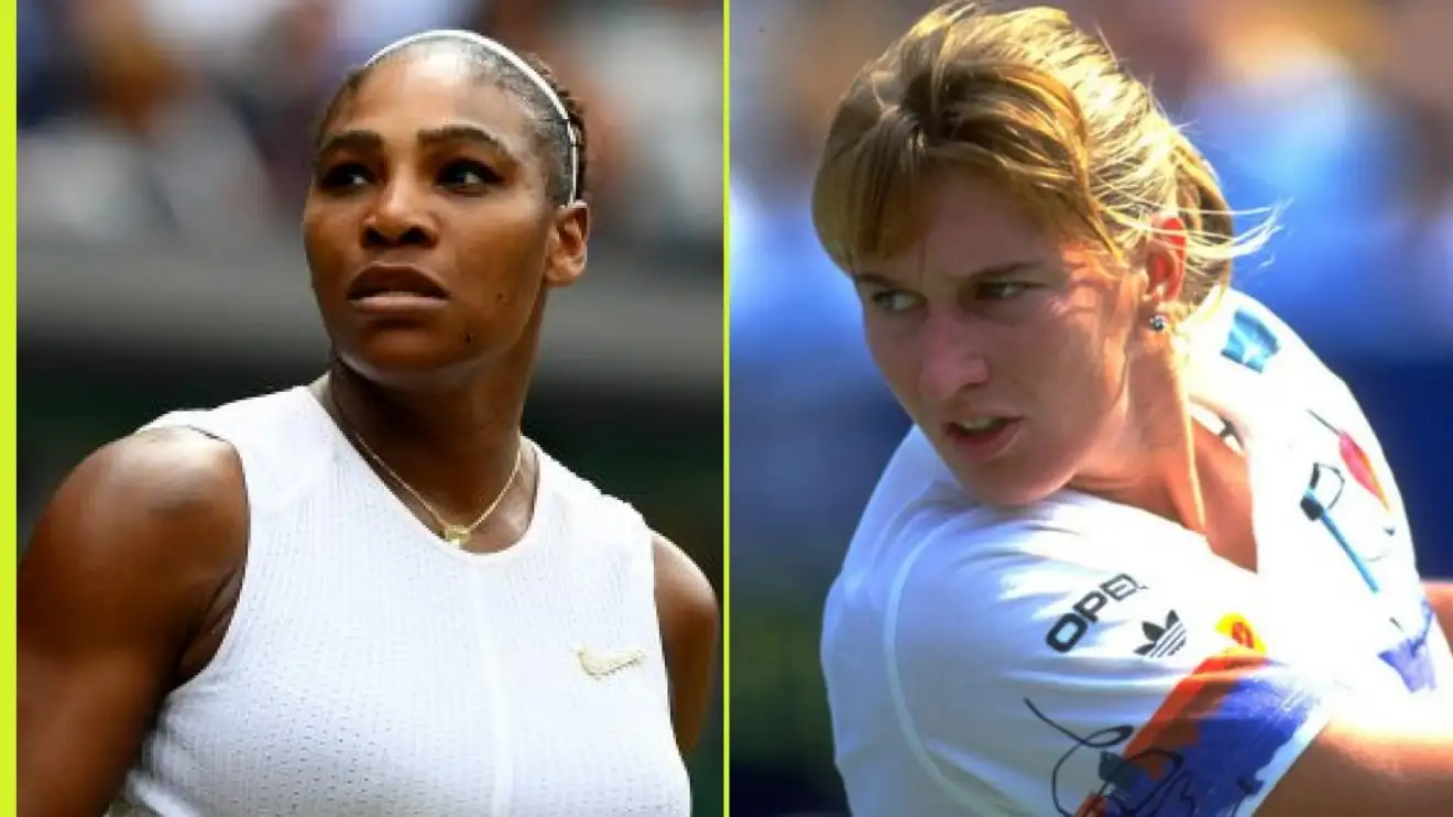 Pictured: Former tennis players Serena Williams and Steffi Graf.