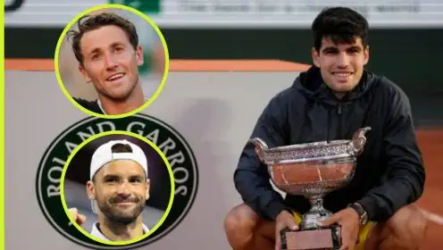 Carlos Alcaraz, Casper Ruud, and Grigor Dimitrov.