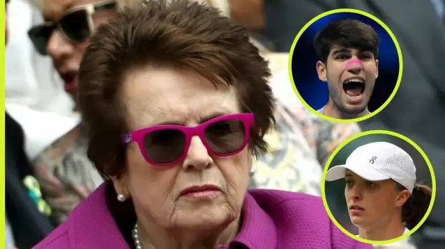 Billie Jean King, Iga Swiatek, and Carlos Alcaraz.