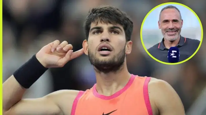 Pictured: Carlos Alcaraz and Alex Corretja