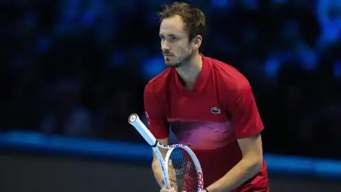 Daniil Medvedev during his loss to Taylor Fritz at the ATP Finals in Turin