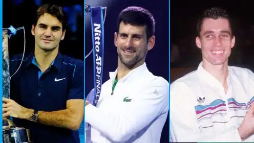 L-R: Roger Federer, Novak Djokovic, and Ivan Lendl.