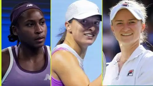 L-R: Coco Gauff, Iga Swiatek, and Barbora Krejcikova.