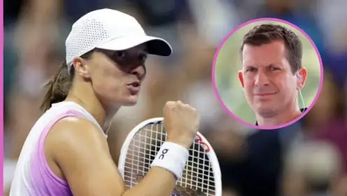 Pictured: WTA star Iga Swiatek and former world No 4 Tim Henman.