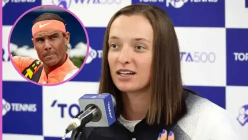 Pictured: Iga Swiatek and Rafael Nadal