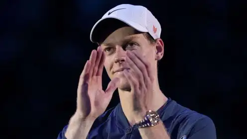 Pictured: A happy Jannik Sinner
