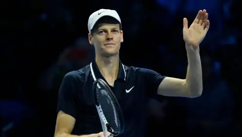 Jannik Sinner waves to the crowd at the ATP Finals