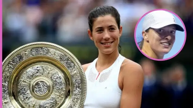 Pictured: Former world No 1 Garbine Muguruza and Iga Swiatek.