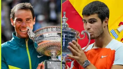 Rafael Nadal at the 2022 French Open, Carlos Alcaraz at the 2022 US Open.