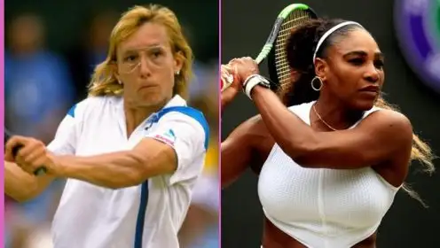 Pictured: WTA Tour legends Martina Navratilova and Serena Williams