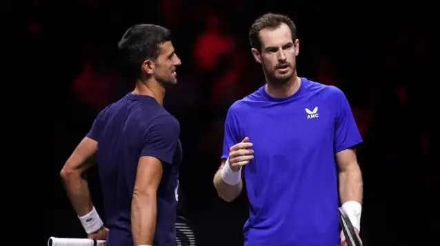 Novak Djokovic and Andy Murray at the 2022 Laver Cup