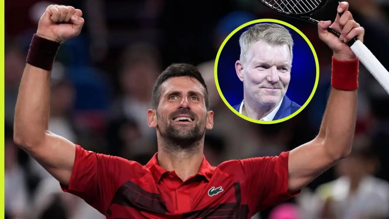 Pictured: Novak Djokovic and Jim Courier