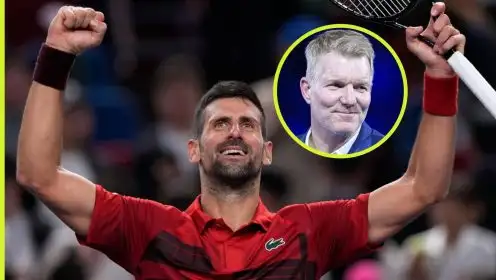 Pictured: Novak Djokovic and Jim Courier