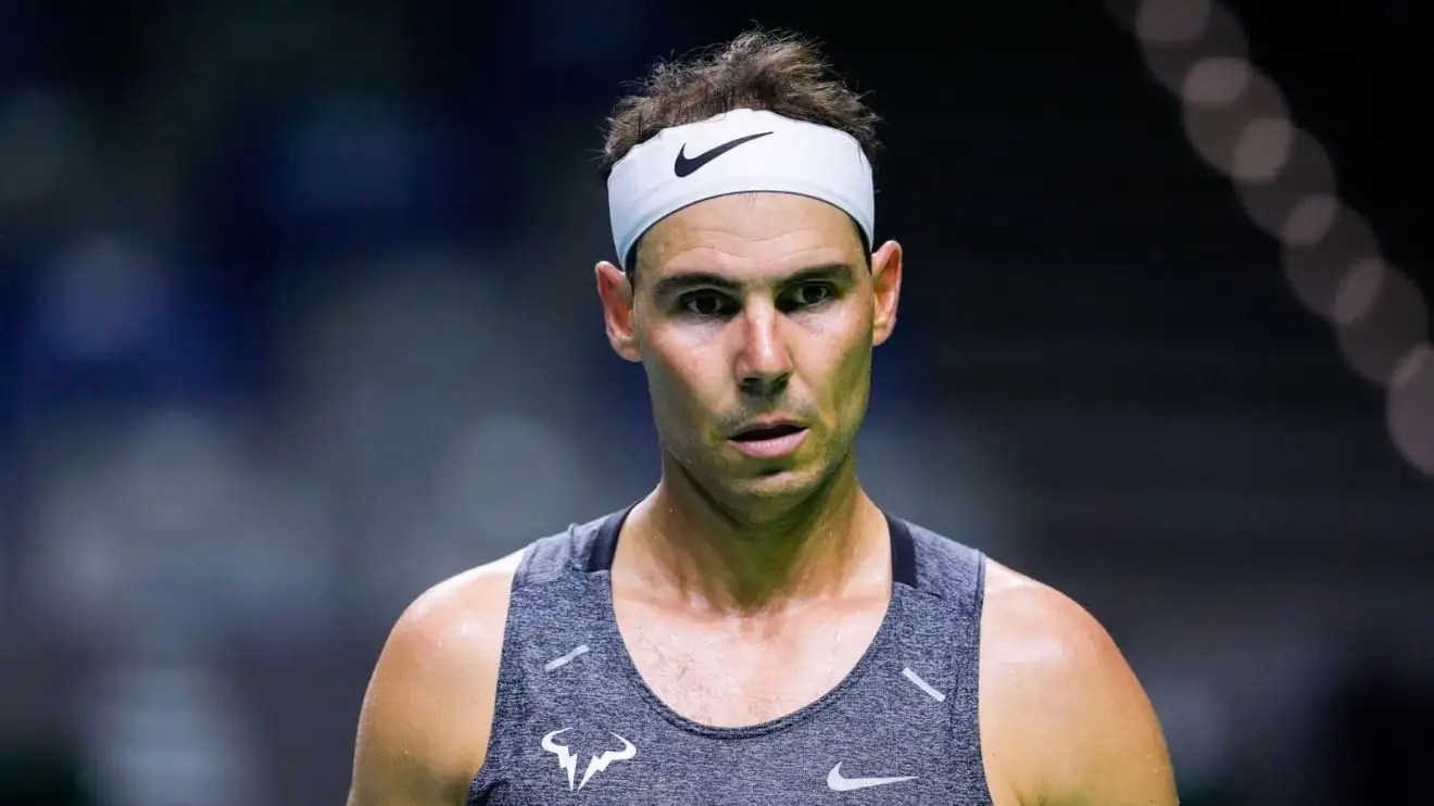 Rafael Nadal looks on during a practice session ahead of his Davis Cup farewell