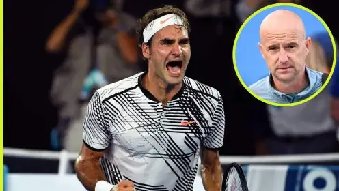 Pictured: Roger Federer and Ivan Ljubicic