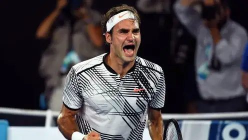 Pictured: Roger Federer celebrates winning the 2017 Australian Open