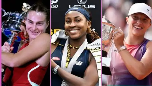 L-R: Aryna Sabalenka, Coco Gauff, and Iga Swiatek