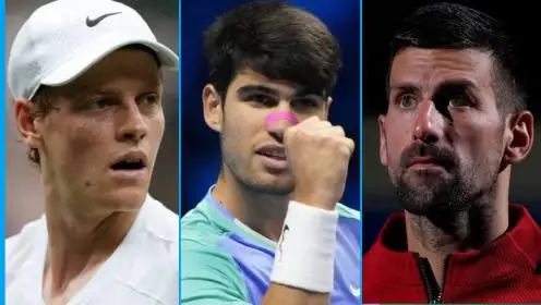 L-R: Jannik Sinner, Carlos Alcaraz, and Novak Djokovic.