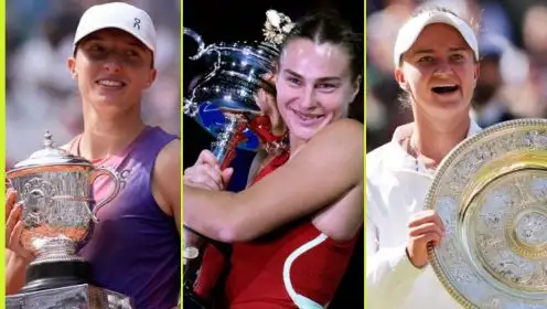 L-R: Iga Swiatek, Aryna Sabalenka, and Barbora Krejcikova.