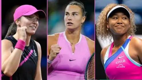 L-R: Iga Swiatek, Aryna Sabalenka, and Naomi Osaka.