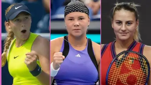 L-R: Mirra Andreeva, Diana Shnaider, Marta Kostyuk