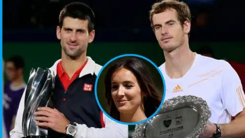 Novak Djokovic and Andy Murray at the 2012 Shanghai Masters.