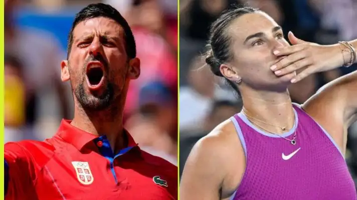 L-R: Novak Djokovic and Aryna Sabalenka