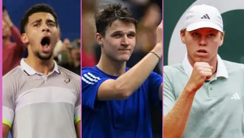 L-R: Arthur Fils, Jakub Mensik, and Alex Michelsen