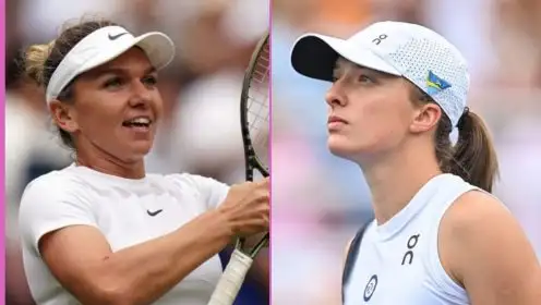L-R: Simona Halep and Iga Swiatek