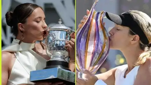 Pictured: Iga Swiatek and Danielle Collins