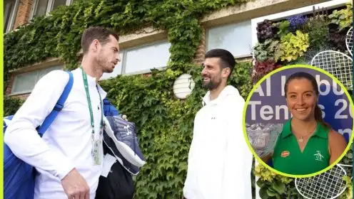 Andy Murray, Novak Djokovic and Jodie Burrage