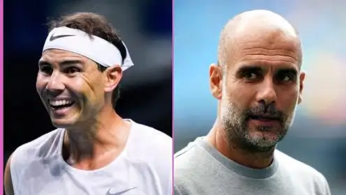 L-R: Rafael Nadal and Pep Guardiola