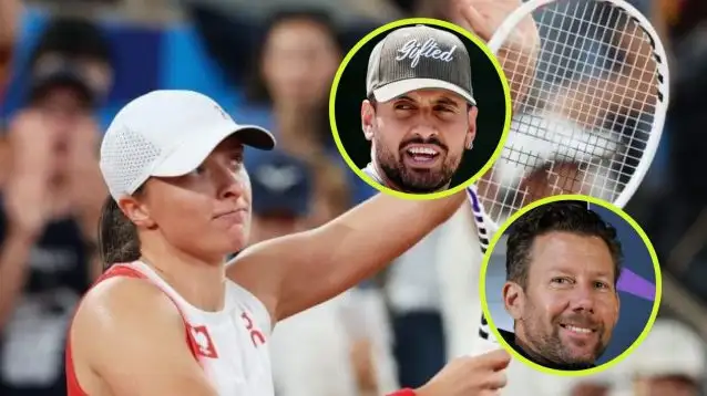 Iga Swiatek, Nick Kyrgios, and Wim Fissette