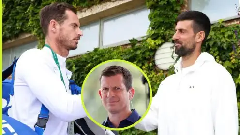 Tim Henman, Novak Djokovic and Andy Murray