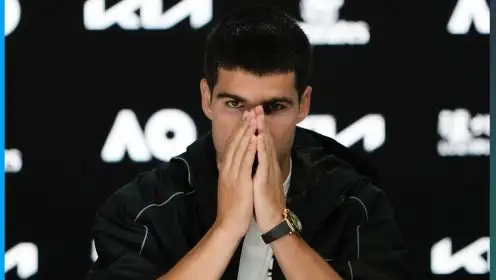 Carlos Alcaraz faces the media