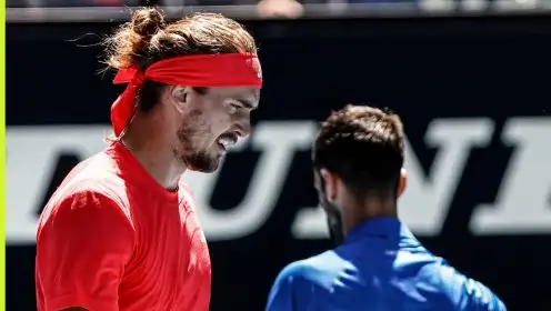Alexander Zverev and Novak Djokovic after their Australian Open match