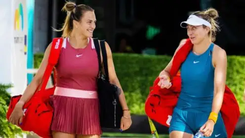 Pictured: Aryna Sabalenka and Paula Badosa.