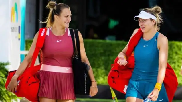 Pictured: Aryna Sabalenka and Paula Badosa.