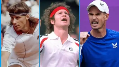 L-R: Bjorn Borg, John McEnroe, and Andy Murray.
