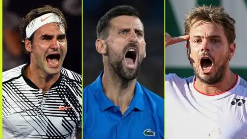 L-R: Roger Federer, Novak Djokovic, and Stan Wawrinka.