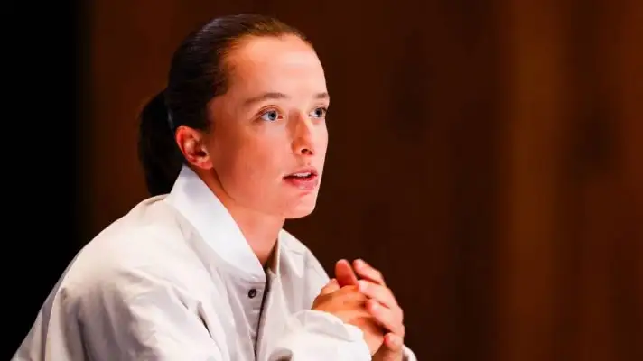 Iga Swiatek in a press conference at the Australian Open