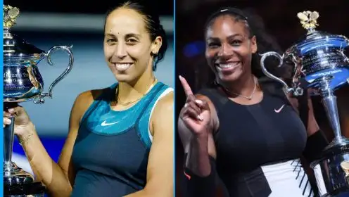 L-R: Madison Keys and Serena Williams at the Australian Open.