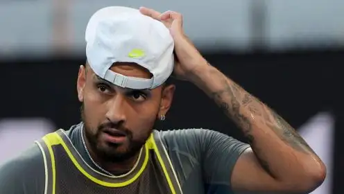 Nick Kyrgios in action at the Australian Open