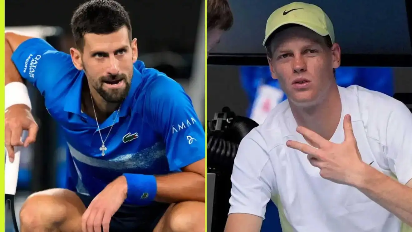 Pictured: Novak Djokovic and Jannik Sinner