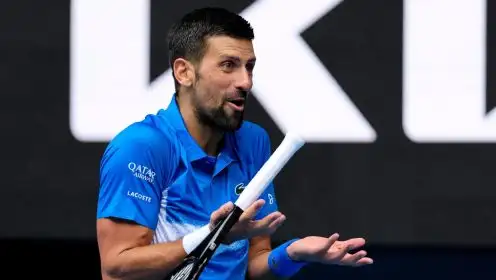 Djokovic appearing frustrated