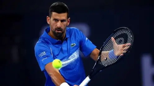 Novak Djokovic in action at the 2025 Brisbane International