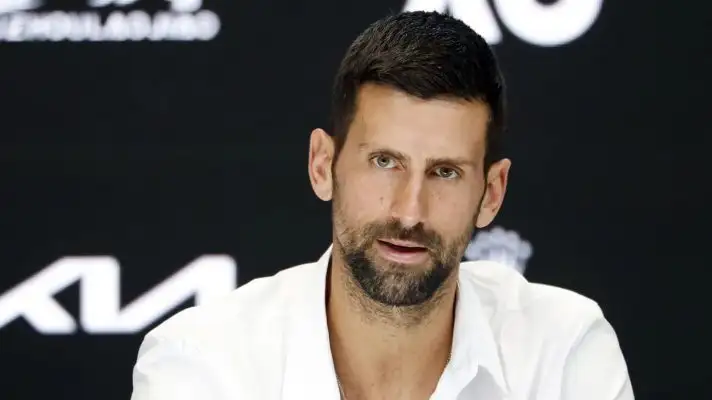 Novak Djokovic at a press conference